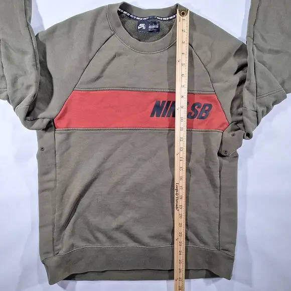 Nike SB Men's XL Everett Sweatshirt Olive Green Long Sleeve Crew Neck Sweater - Picture 11 of 15